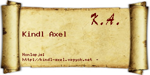 Kindl Axel névjegykártya